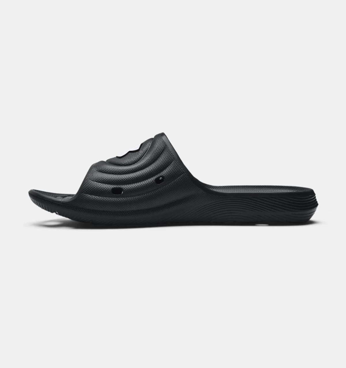 'Under Armour' Men's Locker IV Slide Sandal - Black / Black / White 5 'Under Armour' Men's Locker IV Slide Sandal - Black / Black / White - Image 5
