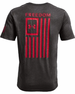 'Under Armour' Men's Freedom Flag T-Shirt - Charcoal Medium Heather / Red