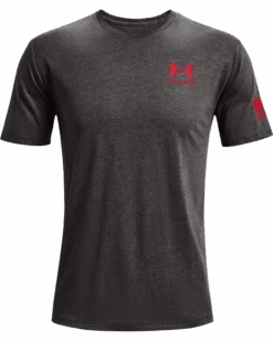 'Under Armour' Men's Freedom Flag T-Shirt - Charcoal Medium Heather / Red -Under Armour Sales PS1370810 019 HF 1024x1024@2x