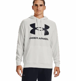 'Under Armour' Men's Rival Fleece Big Logo Hoodie - Onyx White / Black