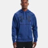 'Under Armour' Men's Rival Fleece Big Logo Hoodie - Tech Blue Light Heather / Indigo