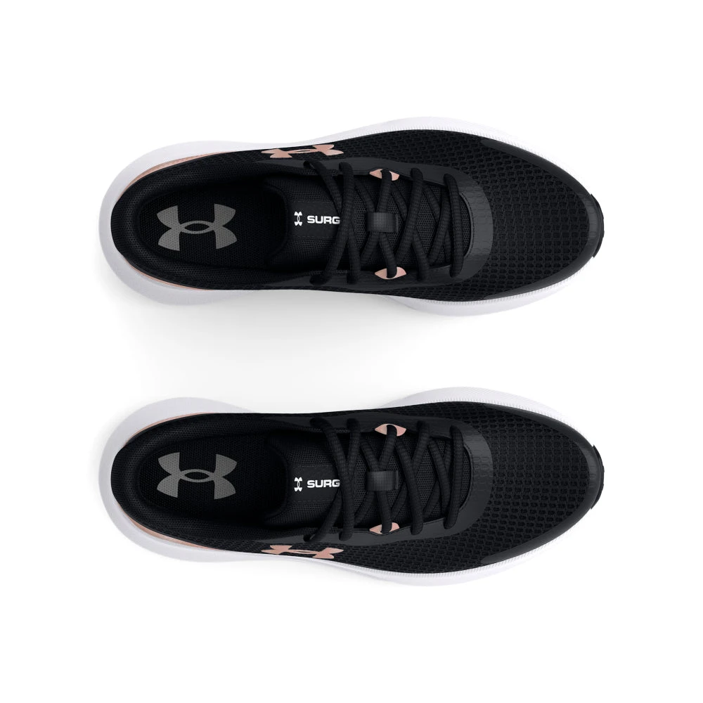'Under Armour' Women's Surge 3 - Black / White / Rose Gold 2 'Under Armour' Women's Surge 3 - Black / White / Rose Gold - Image 2
