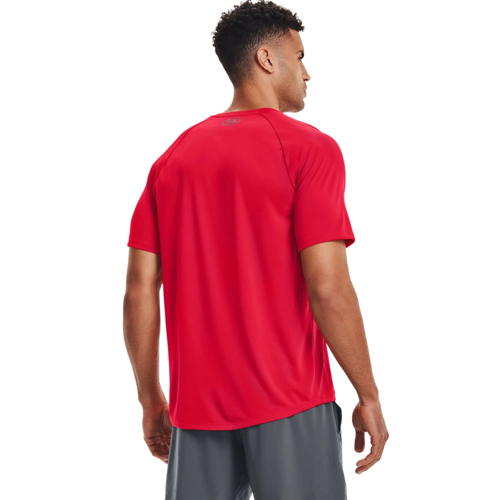 'Under Armour' Men's Tech 2.0 Tee - Red / Graphite 3 'Under Armour' Men's Tech 2.0 Tee - Red / Graphite - Image 3