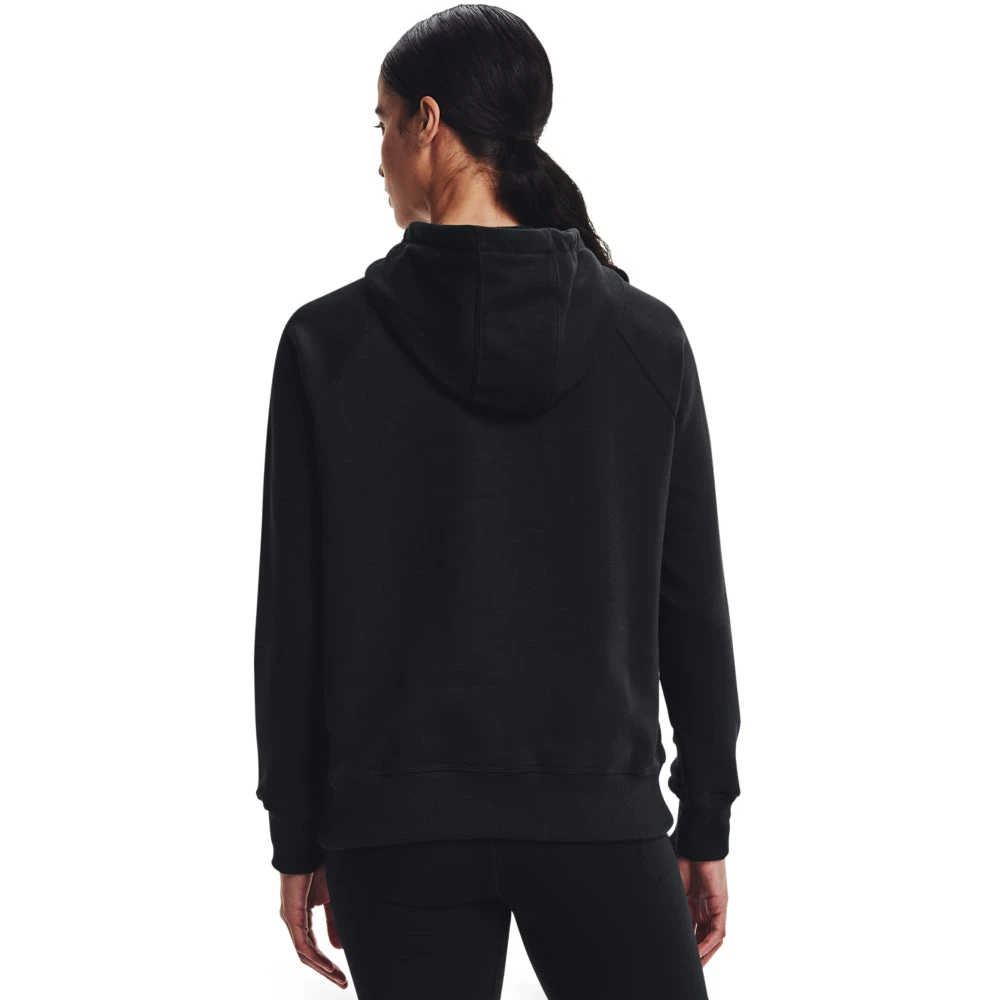 'Under Armour' Women's Rival Fleece Logo Hoodie - Black / White 3 'Under Armour' Women's Rival Fleece Logo Hoodie - Black / White - Image 3