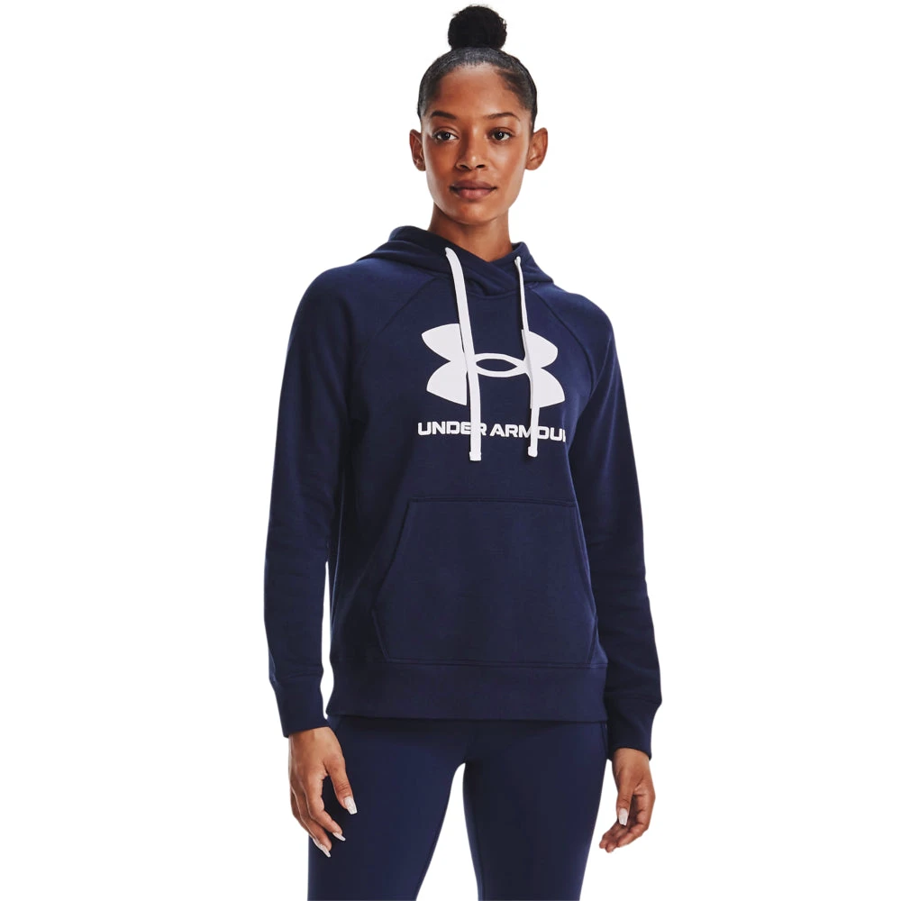 'Under Armour' Women's Rival Fleece Logo Hoodie - Midnight Navy / White 1 'Under Armour' Women's Rival Fleece Logo Hoodie - Midnight Navy / White