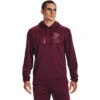 'Under Armour' Men's Armour Fleece® Big Logo Hoodie - Dark Maroon / League Red