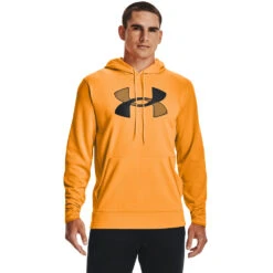 'Under Armour' Men's Armour Fleece® Big Logo Hoodie - Omega Orange / Black