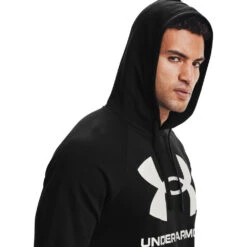 'Under Armour' Men's Rival Fleece Big Logo Hoodie - Black / Onyx White -Under Armour Sales s7.V5 1357093 001 HOOD 1024x1024@2x