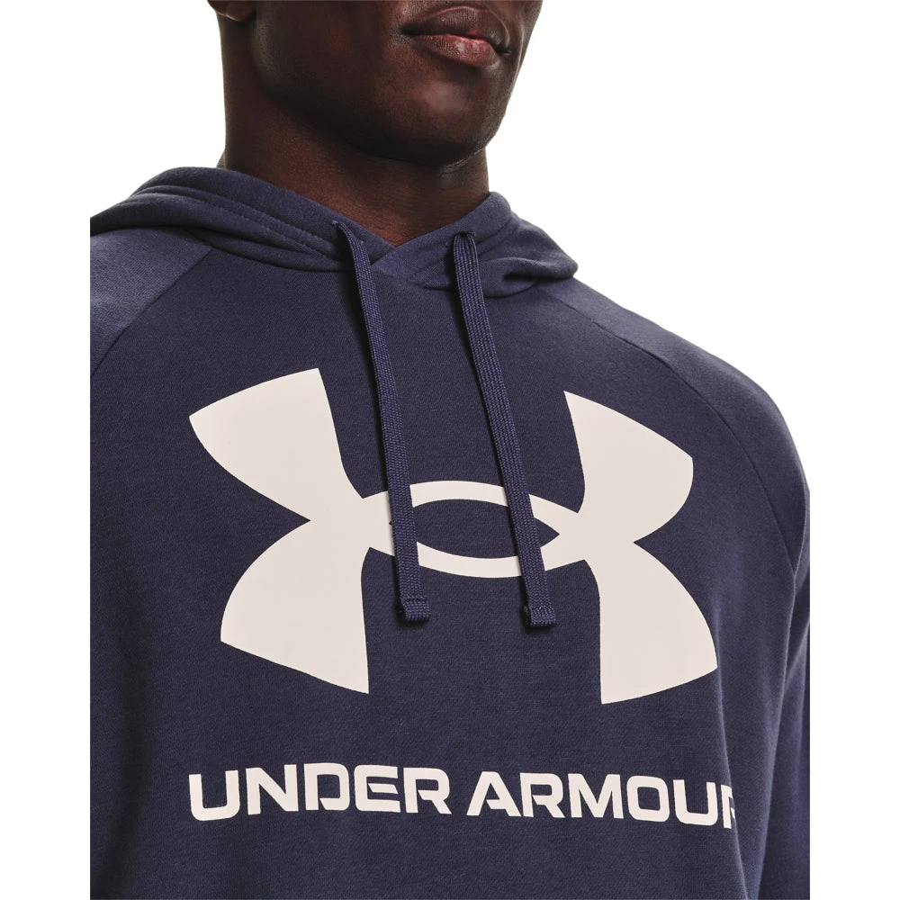 'Under Armour' Men's Rival Fleece Big Logo Hoodie - Tempered Steel / Onyx White 2 'Under Armour' Men's Rival Fleece Big Logo Hoodie - Tempered Steel / Onyx White - Image 2