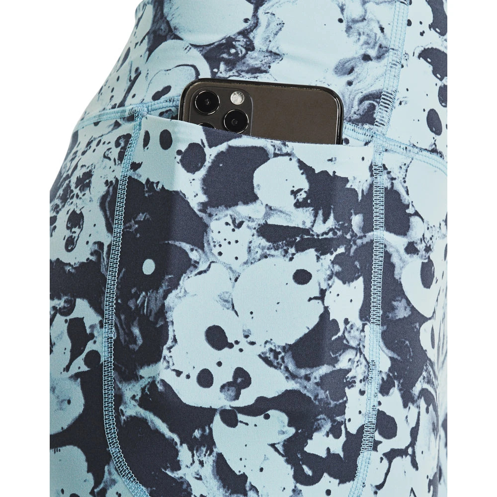 'Under Armour' Women's Meridian Print Ankle Leggings - Purple / Blue / Silver 2 'Under Armour' Women's Meridian Print Ankle Leggings - Purple / Blue / Silver - Image 2