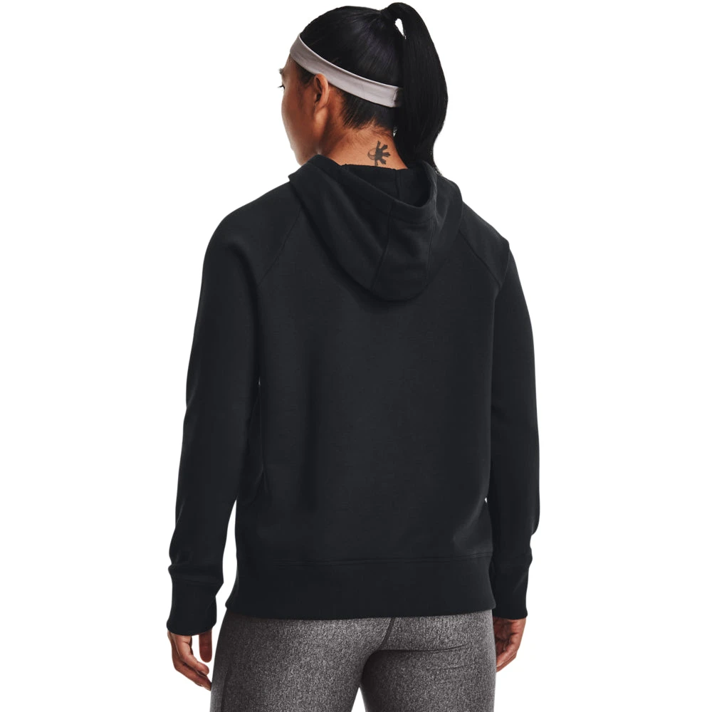 'Under Armour' Women's Rival Fleece Big Logo Foil Outline Hoodie - Black 3 'Under Armour' Women's Rival Fleece Big Logo Foil Outline Hoodie - Black - Image 3