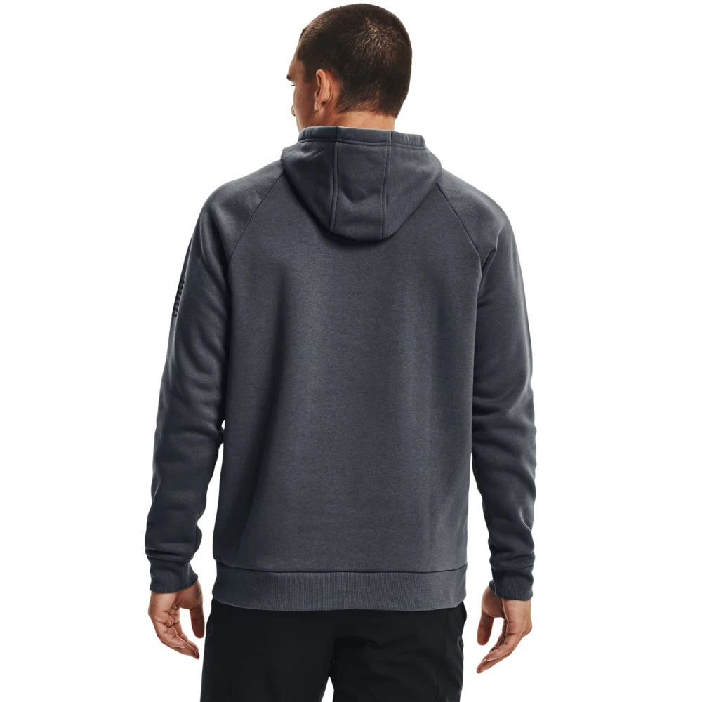 'Under Armour' Men's Freedom Fleece Hoodie - Pitch Gray / Toddy Green 3 'Under Armour' Men's Freedom Fleece Hoodie - Pitch Gray / Toddy Green - Image 3