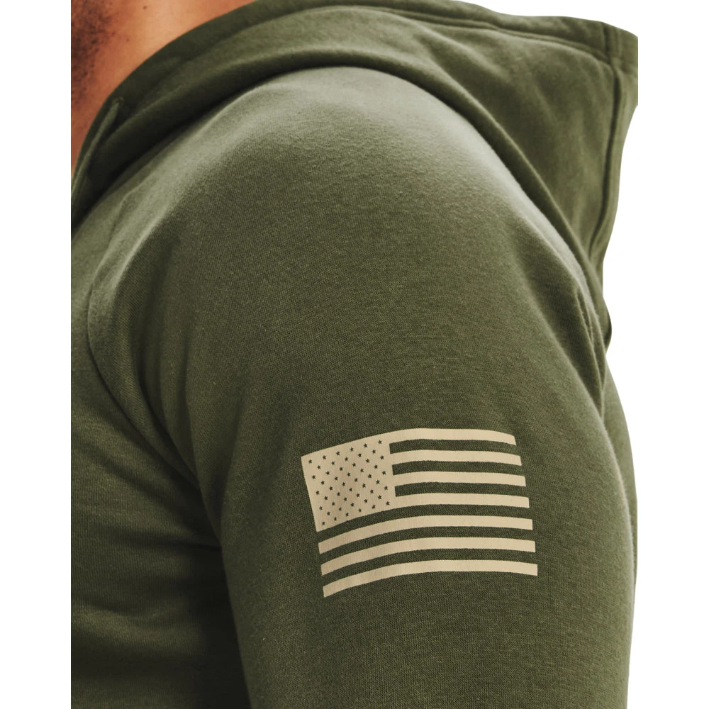 'Under Armour' Men's Freedom Flag Hoodie - Marine OD Green 2 'Under Armour' Men's Freedom Flag Hoodie - Marine OD Green - Image 2