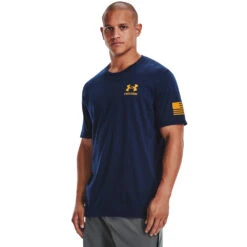 'Under Armour' Men's Freedom Flag T-Shirt - Academy / Steeltown Gold -Under Armour Sales s7.V5 1370810 410 FC 1024x1024@2x