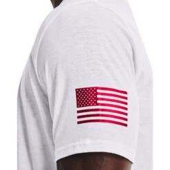 'Under Armour' Men's Freedom Logo T-Shirt - White / Royal -Under Armour Sales s7.V5 1370811 100 SIDEDET 1024x1024@2x