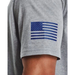 'Under Armour' Men's New Freedom Banner T-Shirt - Steel Light Heather -Under Armour Sales s7.V5 1370818 035 SIDEDET 1024x1024@2x