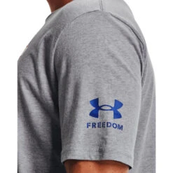 'Under Armour' Men's New Freedom BFL T-Shirt - Steel Light Heather / Royal -Under Armour Sales s7.V5 1370824 035 SIDEDET 1024x1024@2x