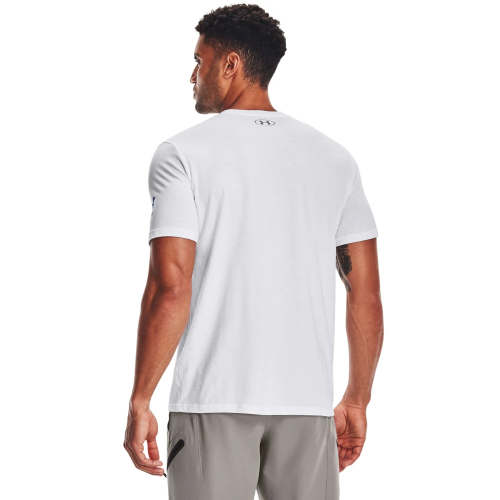 'Under Armour' Men's New Freedom BFL T-Shirt - White / Royal 5 'Under Armour' Men's New Freedom BFL T-Shirt - White / Royal - Image 5