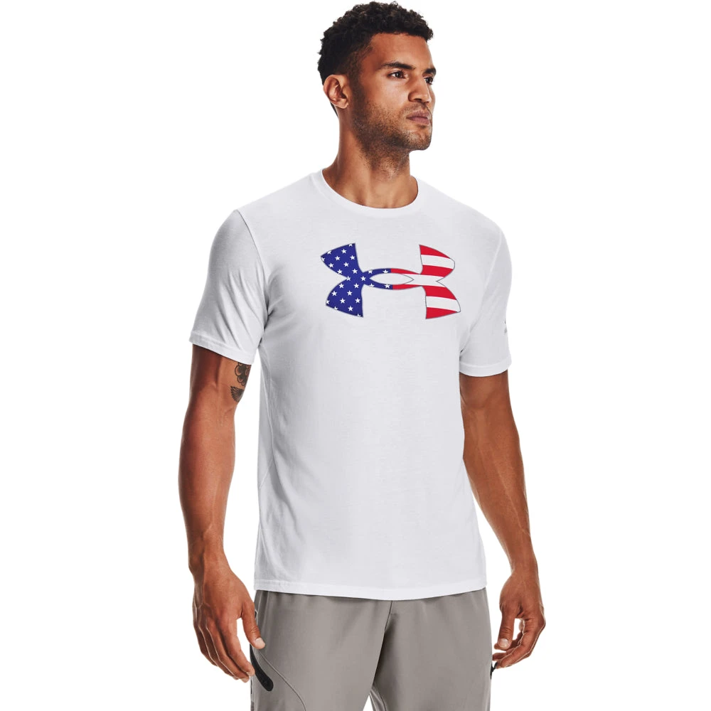'Under Armour' Men's New Freedom BFL T-Shirt - White / Royal 4 'Under Armour' Men's New Freedom BFL T-Shirt - White / Royal - Image 4