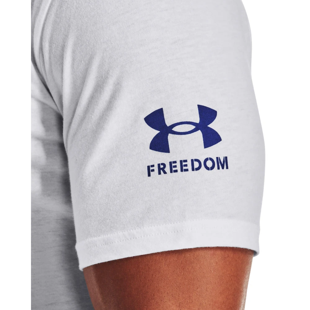 'Under Armour' Men's New Freedom BFL T-Shirt - White / Royal 2 'Under Armour' Men's New Freedom BFL T-Shirt - White / Royal - Image 2