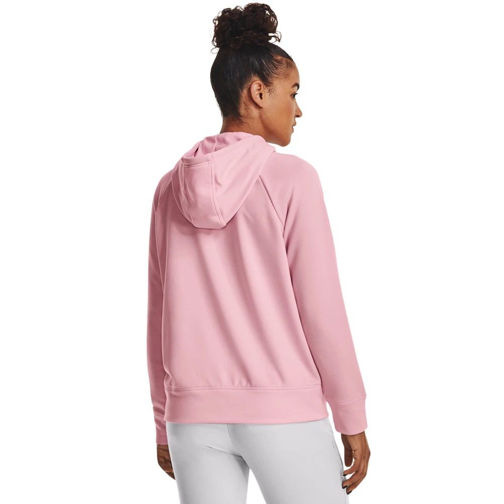 'Under Armour' Women's Shoreline Terry Hoodie - White / Sugar Pink 3 'Under Armour' Women's Shoreline Terry Hoodie - White / Sugar Pink - Image 3