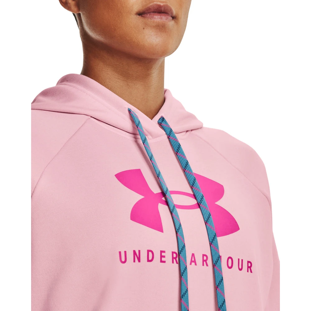 'Under Armour' Women's Shoreline Terry Hoodie - White / Sugar Pink 2 'Under Armour' Women's Shoreline Terry Hoodie - White / Sugar Pink - Image 2