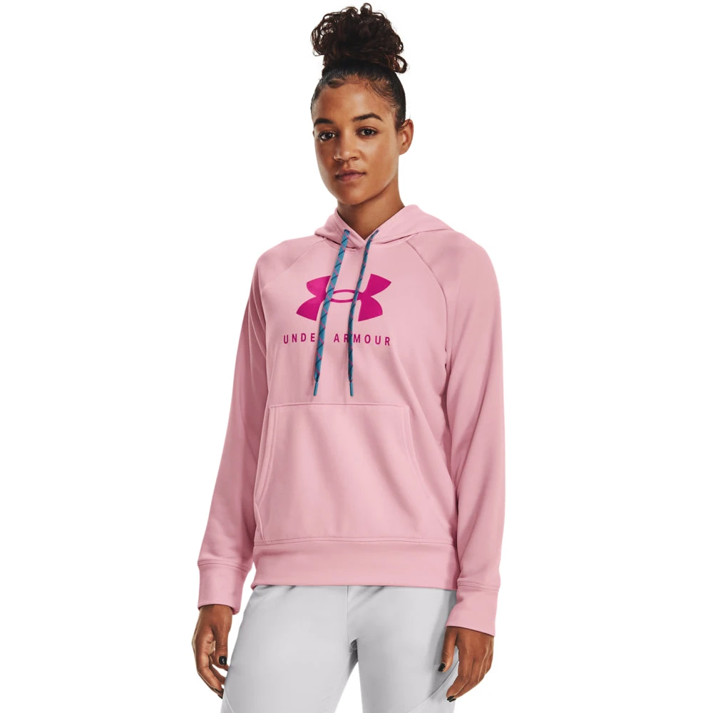 'Under Armour' Women's Shoreline Terry Hoodie - White / Sugar Pink 1 'Under Armour' Women's Shoreline Terry Hoodie - White / Sugar Pink