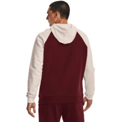 'Under Armour' Men's Rival Fleece Wordmark Colorblock Hoodie - Chestnut Red -Under Armour Sales s7.V5 1373363 690 BC 1024x1024@2x